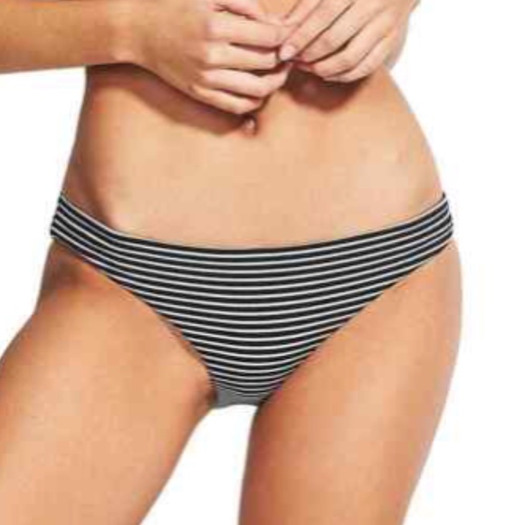 Seafolly Other - Seafolly Australia US 12 black  stripe bikini bottoms go overboard high rise